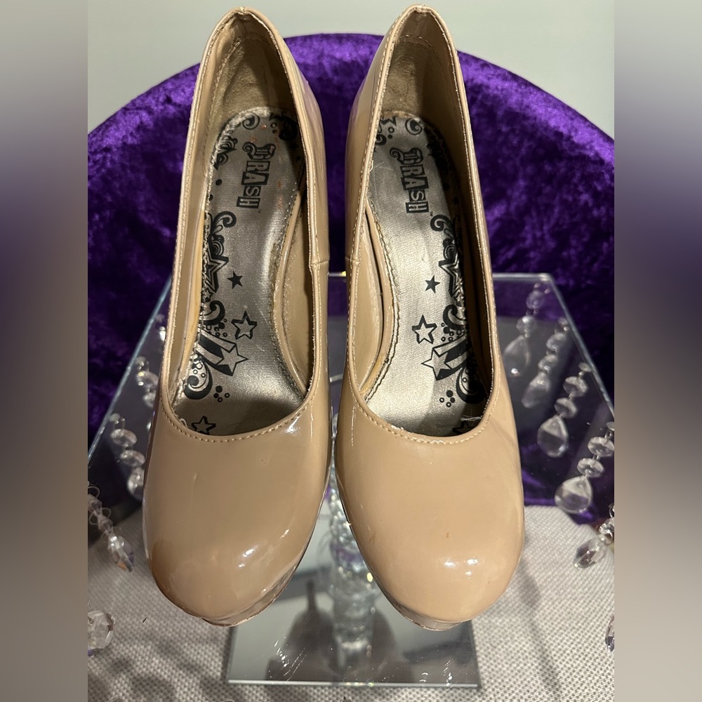 Brash Beige Patent Heels